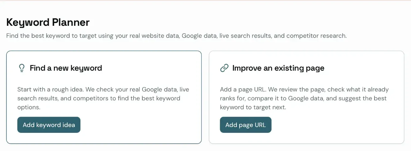 SEO and keyword research tool built by Custer Marketing